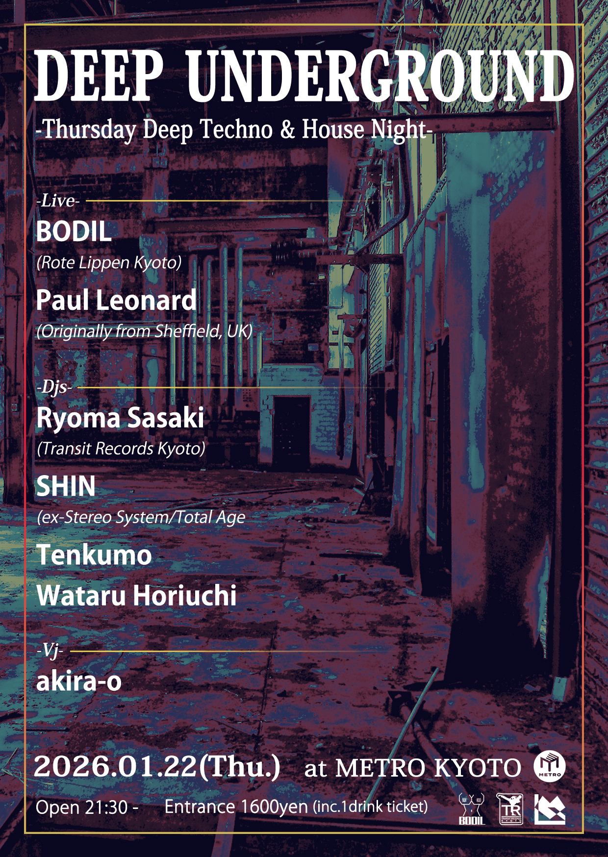 Deep Underground -Thursday Deep Techno & House Night- | CLUB METRO