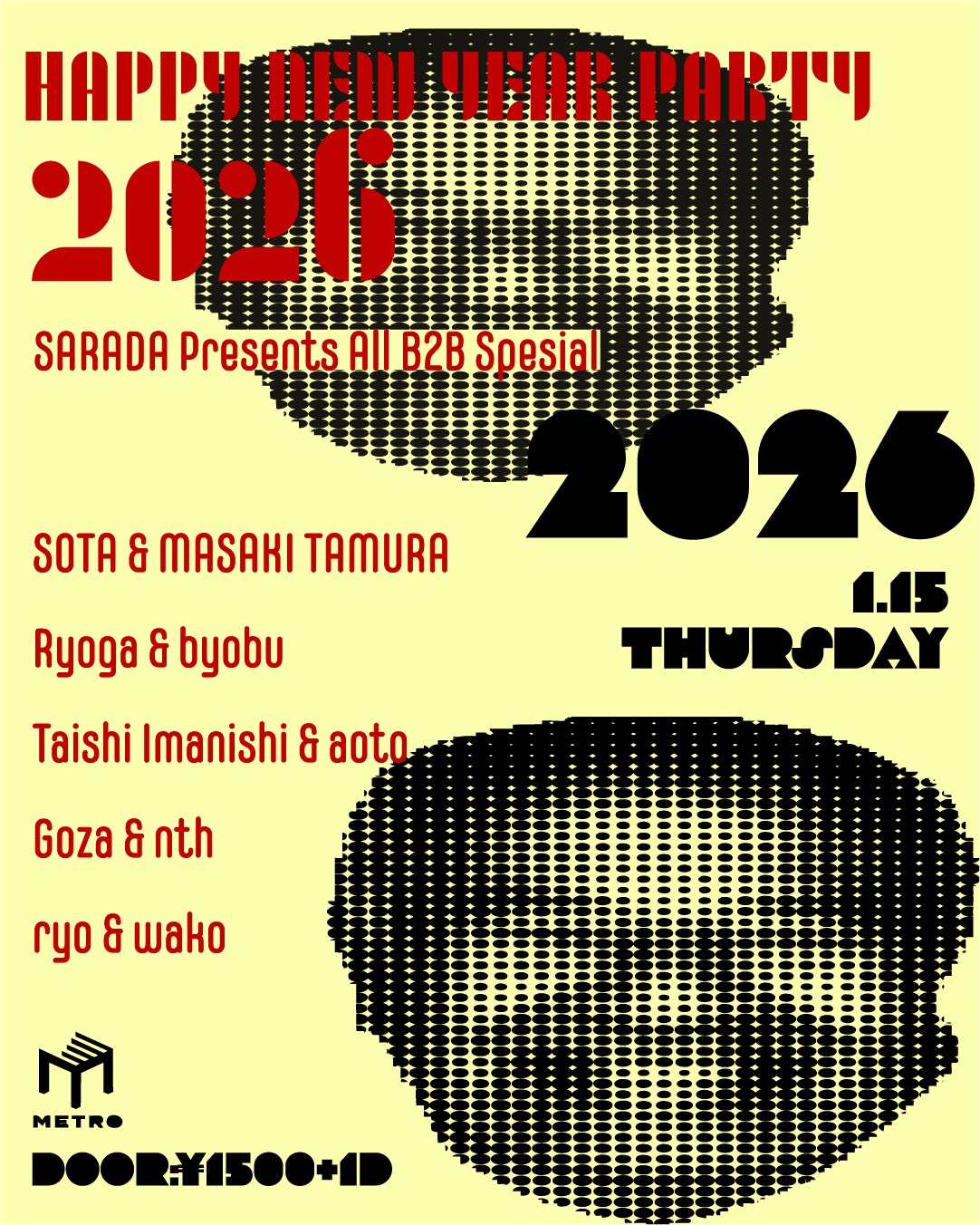 「メルメロ  タイムセール」 HAPPY NEW YEAR PARTY -SARADA Presents All B2B Special- | CLUB